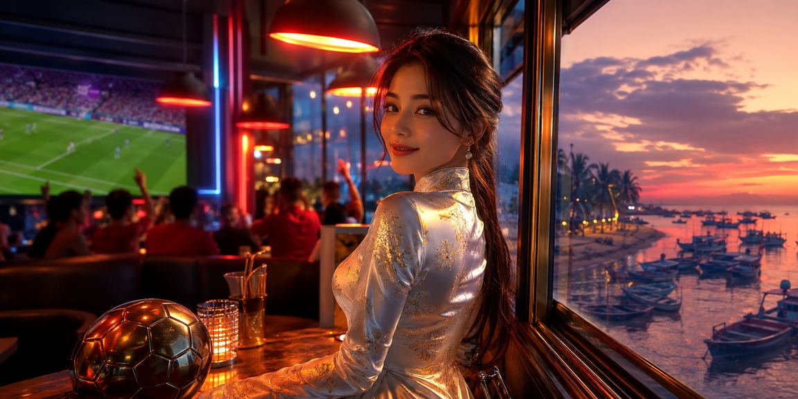 Người hâm mộ bóng đá tại Mũi Né theo dõi kèo cược trên điện thoại bên bãi biển buổi chiều