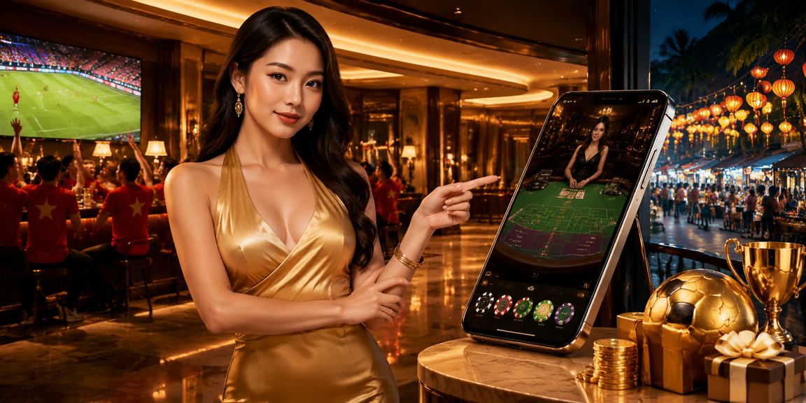 Khung cảnh phân tích thể thao và casino tại Phú Quốc với thiết bị di động hiện đại
